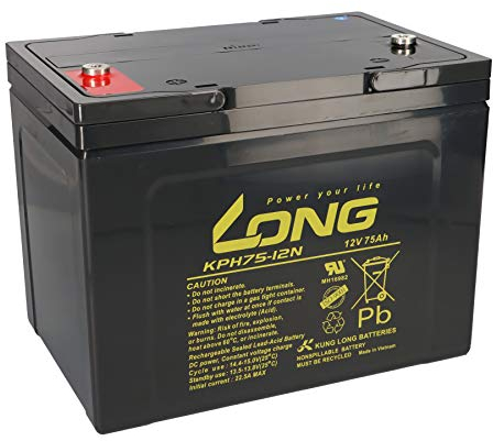 AGM Akku 12V 75Ah KPH75-12N M6 Bleiakku wartungsfrei kompatibel MP75-12C, REC80-12I, M75-12, 12LC-75, KPH75-12NE, 75Ah, 77Ah, 80Ah