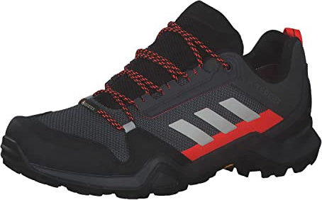 adidas Herren Terrex AX3 Gore-TEX Hiking Shoes Wanderschuhe, Solid Grey/Solar Red, 42 2/3 EU