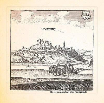 Kunstdruck Homburg Homberg Ohm Amöneburg Cymbal Pillar Basilica Fountain Festival Merian 0029