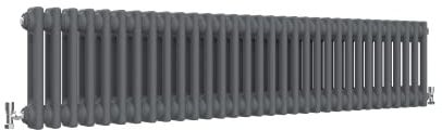 Traditional 2 Column Central Heating Radiator Horizontal Rads Cast Iron Style Anthracite 300x1460mm