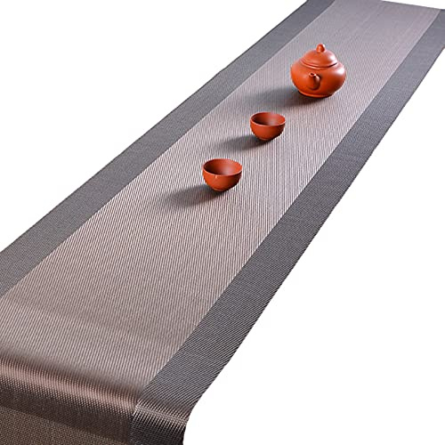 Chemin de table RENRUIRUI Tressé PVC Plastique Résistant À La Chaleur Facile À Nettoyer pour La Maison Hôtel Table À Manger Thé Table Basse Décor (Size : 30 * 150cm)