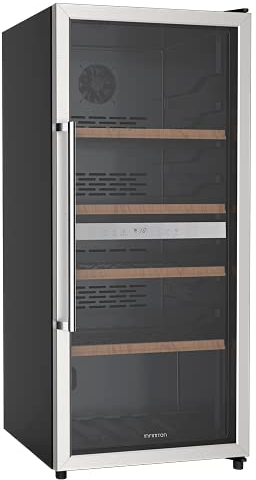 INFINITON Vinoteca Industrial WFL-204-98 Botellas, Clase G, Baldas de madera, Cristal templado, Cierre con llave, Termostato regulable