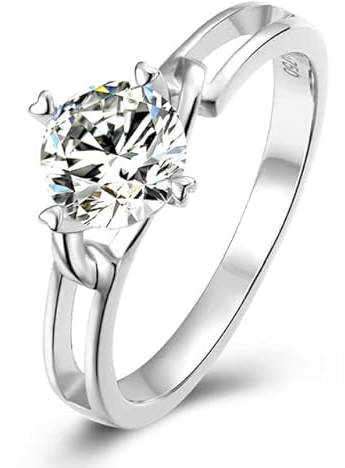 Echte 0,5/1 Karat D Farbe Moissanite Eheringe für Frauen 100% 925 Sterling Silber Edles Schmuckgeschenk 5,5 1 Karat