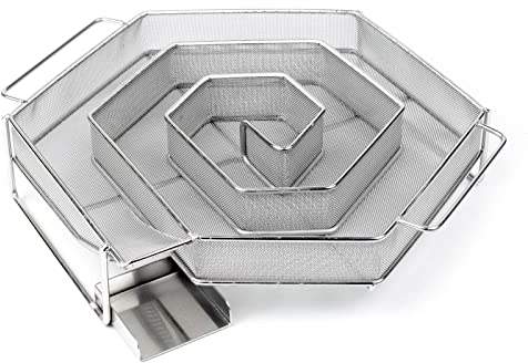 WilTec Serpentin Générateur fumée Froide 20,5x20x5cm Acier Fin FumoirAccessoires BBQ Smoker Viande Légumes Poisson Saumon
