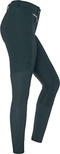 RIDERS CHOICE Damen Reithose Silikonvollbesatz Mesh-Design mit Handytasche, Blue Nights, 32