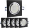 6x LED Einbaustrahler Set eckig - schwarz 5 Watt kaltweiß 230V flach (30mm Tiefe) - Leuchte schwenkbar 68mm - Einbau-Spot neu Decken-Strahler