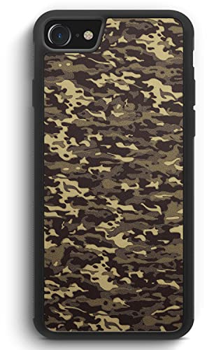 MUNIQASE Camouflage Grün - Silikon Hülle für iPhone SE 2022 - Motiv Design Jungs Herren Männer - Cover Handyhülle Schutzhülle Case Schale