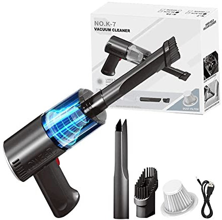 Aspirateur Voiture Puissant -9000PA Sans fil puissant Mini Aspirateur à Main 120W, Puissant Nettoyeur de siège de Voiture 12V Aspirateur léger et Rechargeable pour Voiture à Domicile Accessoire (Noir)