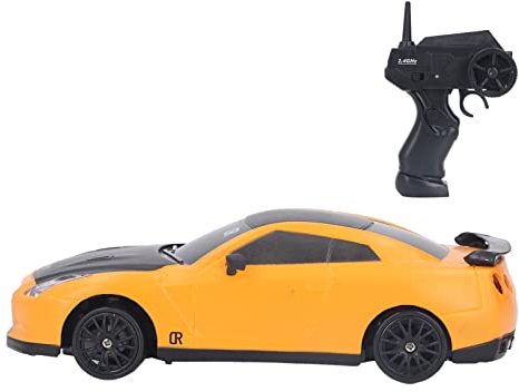 VGEBY RC Drift Car, Allradantrieb 1/24 Ferngesteuertes Rennauto mit Akku für Erwachsene Kinder Jungen Mädchen Gelbes Ferngesteuertes Drift Car Elektronisches Spielzeug