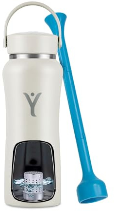 DYLN Hydrogen Water Bottle 25 oz Pearl Stainless Steel Alkaline Water | Creates hydrogen-rich water, Up to pH 9, Vacuum insulated, Keeps water cold 24 hours, 25 oz