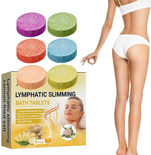 Duschdampfer, 6 Stück lymphatische Abnehm-Badebomben, Schlankheits-Duschtabletten, handgefertigte Badebomben, Spa-Entspannungsgeschenke, Geburtstags-Valentinstag-Muttertagsgeschenke für Frauen Weiting