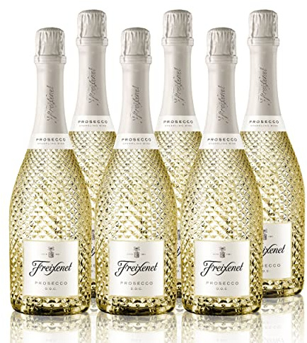 Freixenet Prosecco D.O.C. Veneto Extra Dry (6x0,75l) Set, italienischer Schaumwein aus edlen Glera Trauben aus der Prosecco Region Veneto, in eleganter Schmuck Flasche mit Diamant Optik