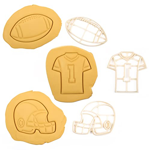 Dekorative 3D-AUSSTECHFORMEN „Football“ aus Bio-Kunststoff spülmaschinenfest (Football 3er-Set)