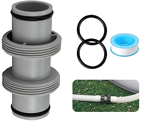 Poolschlauch 38mm Verbinder, Pool Anschlussset 38mm, Poolschlauch Adapter, Schlauchverbinder mit Wasserdichtem Dichtungsband für Schwimmbäder, Gärten, Wasserleitungen