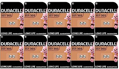 20X Duracell 357/303 (10 Blister Da 2 Batterie) 20 Pile (SR44/V357/V303/SR44W/SR44SW)