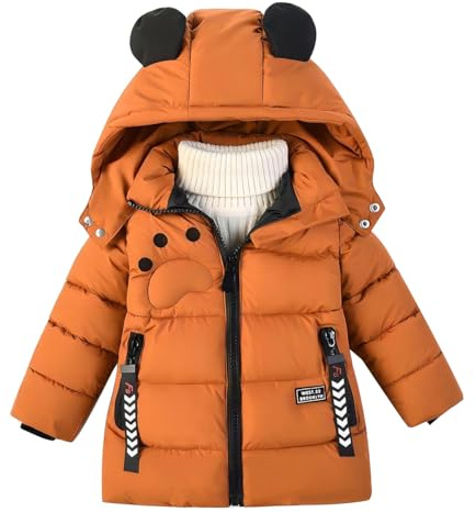 linboo Manteau Enfant Garçon Doudoune Chaud Blouson d'Hiver Automne Epais Veste à Capuche Pour Bébé Garçon