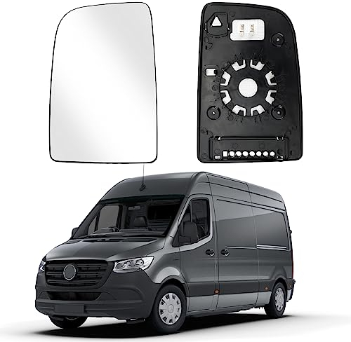 Spiegelglas Ersatz für Mercedes Sprinter 2006-2018, Außenspiegel Glas Asphärisch Verstellbar Geeignet, Umkehrlinse Rückfahrglas Spiegel (Links)