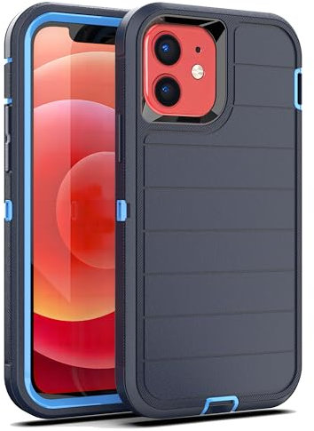 YmhxcY for iPhone 12/12 Pro Case, 3-in-1 Super Heavy Duty Protection/Dust Proof/Sturdy, Designed for Apple iPhone 12/12 Pro 6.1 - Dark Blue