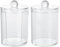 2 Stück Wattestäbchen Halter Wattepadspender Wattebausch Wattestäbchen Behälter 2 in 1 Transparente Plastik Wattepads Aufbewahrung mit Deckel für Kosmetik für Wohnzimmer, Schlafzimmer, Badezimmer