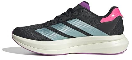 adidas Femme Duramo Speed 2 Running Shoes Chaussures de Course, Core Black/Flash Aqua/Lucid Pink, 40 2/3 EU