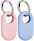 Ainiv 2PCS Hülle für Samsung Galaxy SmartTag 2 mit Schlüsselanhänger, GPS Tracker Anhänger Schutzhülle für Kinder, Hund, Katzen, Koffer, Schlüssel, Fahrrad (Hellblau + Rosa)