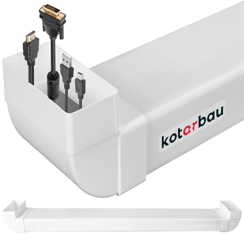 KOTARBAU® Kabelkanal Unterputz für TV 120 x 60 mm Kunststoff unsichtbare Kabeldurchführung TV Kanal Unterputz Kabelkanal weiß Leitungskanal Kabelführungskanal