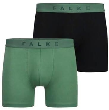 FALKE Herren Boxershorts Daily Comfort Boxer Colour Multipack M Bx Baumwolle atmungsaktiv 2 Stück, Mehrfarbig Black Green Mix 0060, XXL