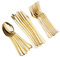 Juego de 30 cubiertos reutilizables de plástico dorado, juego de cubertería, cuchillos, cucharas, vajilla, cubiertos de plástico reutilizables para decoración del hogar, bar, fiesta de cumpleaños