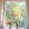 Wandtattoo Loft Fensterbild weißes Schilf Zweige Gräser Rahmen wiederverwendbar natur Fensteraufkleber Fensterdekoration Frühling Terrassentür, A2 Bogen