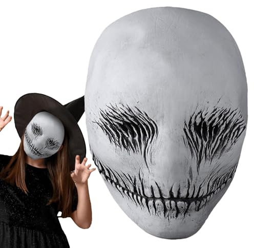 Jubepk Gruseliges Skelett Schädel Gesichtsbedeckung | Horror Spectre Realistische Kostüm Kopfbedeckung Cosplay Kopfbedeckung | Weiche und bequeme Herren Kostüm Gesichtsbedeckung