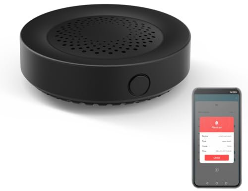 Smart Siren Alarm, Loud 100dB, Wireless Motion Sensor, 32 Kinds of Alarm Sound Available, App Remote Control Home Security Siren Compatible with Alexa (Wi-Fi Version)