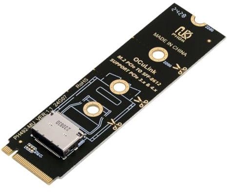 chenyang Oculink SFF-8612 zu PCI-E 4.0 NVME M.2 M-Key Host Adapter Support 2230/2242/2260/2280 für U.2 SSD & eGPU