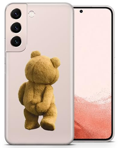 AIGAT Teddy Bear Funny Cute TPU Silicon Case Cover for Samsung Galaxy S25 S24 S23 A25 A35 A15 and Other Models - Clear Transparent Bumper Case