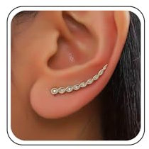 Aneneiceera Boho Kristall Ohrringe Gold Strass Krabbler Vintage Cluster Ohrstecker Cz Klettern Schmuck Für Frauen (Gold A)