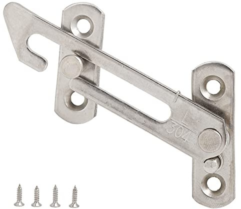 10x4.5cm / 3.9x1.8in 65 Degrés en Acier Inoxydable Fenêtre à Battants Limiteur Bouchon Fenêtre Coulissante sécurité Enfant Verrouillage Loquet Raccords Adaptés pour Fenêtre