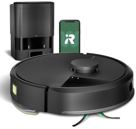 iRobot Roomba 105 Combo y Base AutoEmpty con autovaciado de 75 días, Aspirador y friegasuelos, Clearview LiDAR, 7000Pa,120 mins, SmartScrub, Evita obstáculos,Recarga y reanuda,App, 3 Modos Limpieza_N