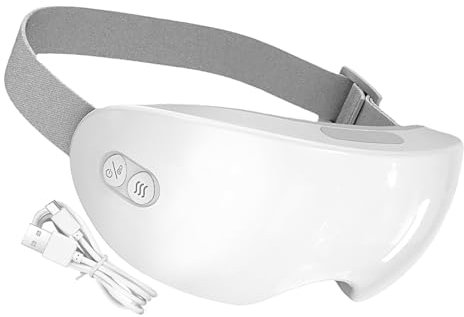 Masque de massage pour les yeux, 17 x 7 cm, léger, réglable, chauffage silencieux, refroidissement électrique confortable pour la relaxation, soulagement de l'insomnie, voyage en avion