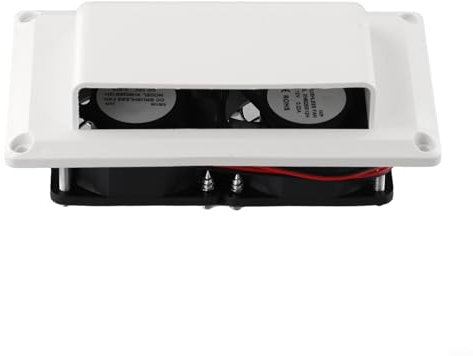 Rejilla de ventilación lateral de caravana de alto rendimiento con potentes ventiladores de escape de 12 V para aire fresco (6 W, blanco)