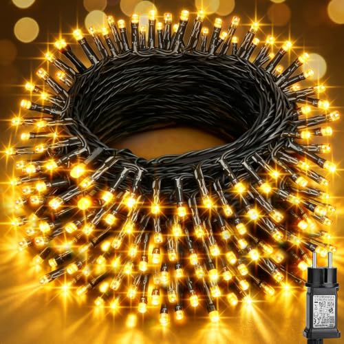 JTSIOV Luci Natale Esterno 30M 300 LED, Luci Albero di Natale con 8 Modalità, Memoria Integrata, IP44 Impermeabile per Decorazioni Natalizie Casa, Giardino, Finestre, Balcone