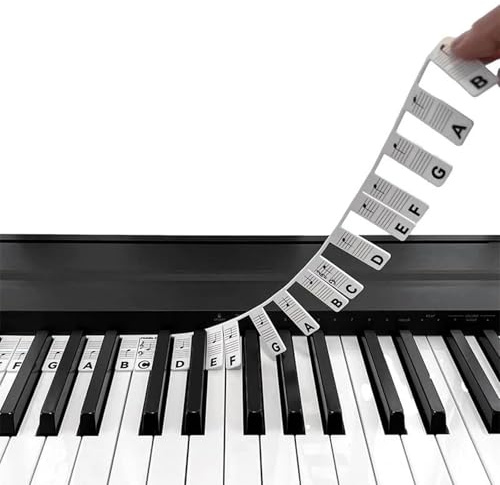 Vroxdrez Klavierführer für Anfänger, Silikon Notenetiketten ohne Kleber, wiederverwendbar und leicht anzubringen, geeignet für Tasten Piano, Yamaha Piano, E Piano und E-Piano Tastaturen