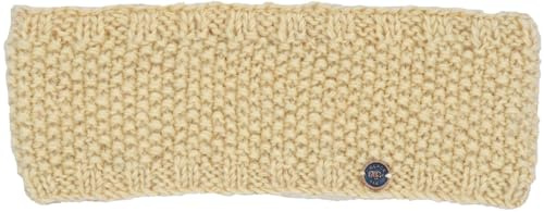 Black Yak 100% Pure New Wool Unisex Moss Stitch Headband - Cream