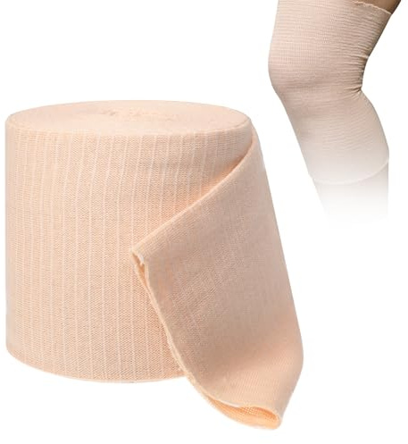 Elastic Tubular Bandage Compression Tube Bandage Roll Size F Reusable Cotton Stockinette Tubing Dressing Retention Bandages for Legs Knees Arms and Thigh, 10CM X 5M