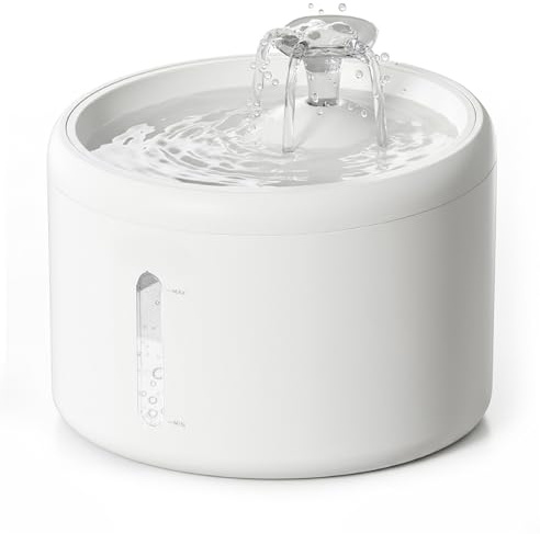 Fontaine a Eau Chat 2,5L Grande Capacité, Ultra Silencieuse 8dB, 6 Filtres Multi-Niveaux, Distributeur Eau Chat avec Fenêtre Visuelle, Design Démontable Rapide, ABS Sain (Distributeurs d'eau)