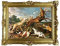 Made in Italy Bild Bilderrahmen Foto 90x70 cm Jagd Hunde Reh Exklusive Reproproduktion Bilder mit Rahmen Barock Wandbild Kunstdrucke Gemälde Retro Repro antik für Café Bar Home Büro Praxis 58B
