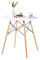 H.J WeDoo Table Basse Ronde de 2 a 4 Personnes scandinave laqué et Pieds hetre Massif - 80 x 75 cm (Blanc)