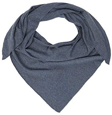 Zwillingsherz Dreieckstuch mit Kaschmir - Hochwertiger Schal im Uni Design für Damen - Halstuch und Damenschal - Strick-Waren für Sommer und Winter - 150cm x 120cm - jeans