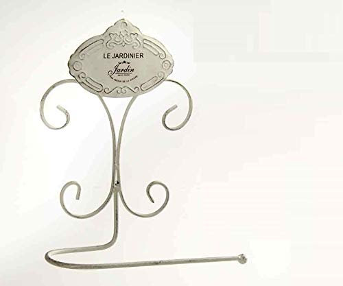 Porta telo asciugamani salviette bagno in metallo da parete 22 * 7 * 25 cm shabby chic RTE-706981