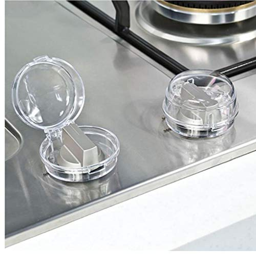 Angoter 6 PCS Herd Sicherheitsabdeckungen Kinderschalterabdeckung Gasherd Knopf Schutzabdeckung Sicherheitsschloss Erdgas Schalterabdeckungen