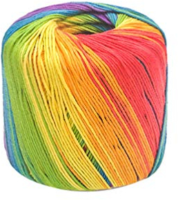 Healifty 133M Häkelgarn Strickgarn Weiche Baumwolle Garn Farbverlauf Hand Stricken Lieferungen für Pullover Schal Hut Schal Decke Regenbogen Handstrickgarn