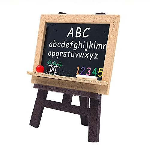 CENPEK Puppenhaus-Dekoration, Zubehör, Holz-Staffelei, Kreidetafel, Kunstbedarf für Puppen, 1:12 Miniatur-Spielset, 4 Stück